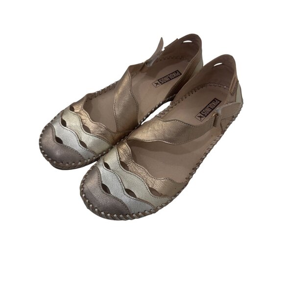 Pikolinos Womens Gold Metallic Multicolor Leather Mary Jane Sandals Size 39 - Picture 14 of 15